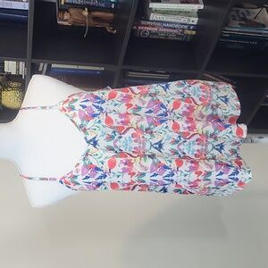 YUMI KIM Purple Orange Blue Floral Racerback Tank Top